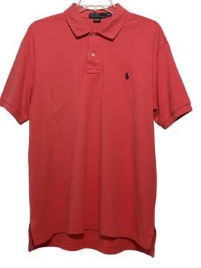 Polo Ralph Lauren Men's Classic Fit Cotton Polo Shirt Cranberry Black Pony XL